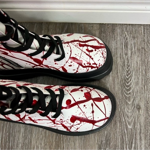 Dolls Kill TRICKZ N' TREATZ SCREAM QUEEN COMBAT BOOTS Size 9 Platform Gothic - Picture 4 of 15